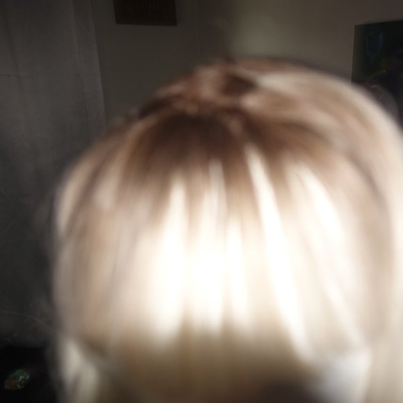 Adorable Blonde human hair blend wig main image 5
